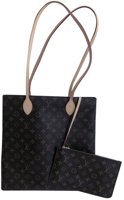 Louis Vuitton Carry it Brown Cloth Handbags