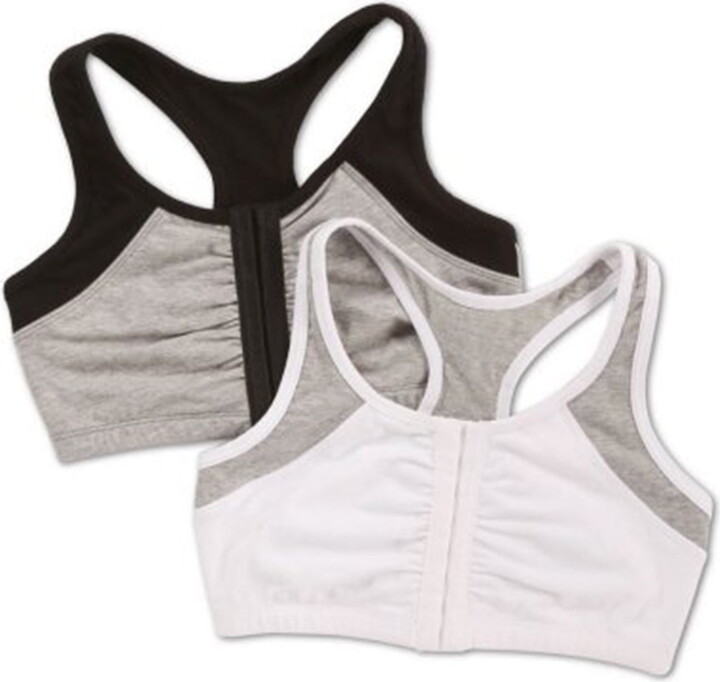 Fruit of the Loom Women’s Front Close Racerback Sport Bra, Style FT390, 2-Pack