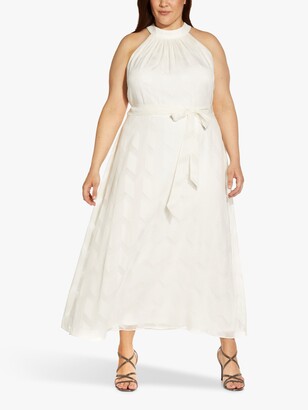 Adrianna Papell Plus Size Geometric Print Maxi Dress, Ivory