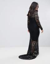 Thumbnail for your product : Club L Plus Allover Lace Fishtail Maxi Dress