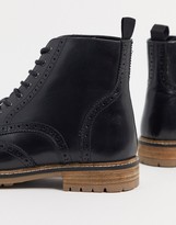 Thumbnail for your product : Silver Street lace up brogue boots in black leather