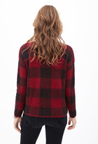 Thumbnail for your product : Forever 21 Forever21 Fuzzy Plaid Sweater