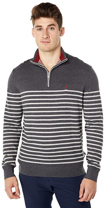 Nautica Navtech Striped 1/4 Zip Sweater - ShopStyle