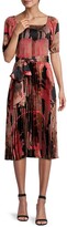 Thumbnail for your product : Donna Karan Abstact Print Smocked A-Line Dress