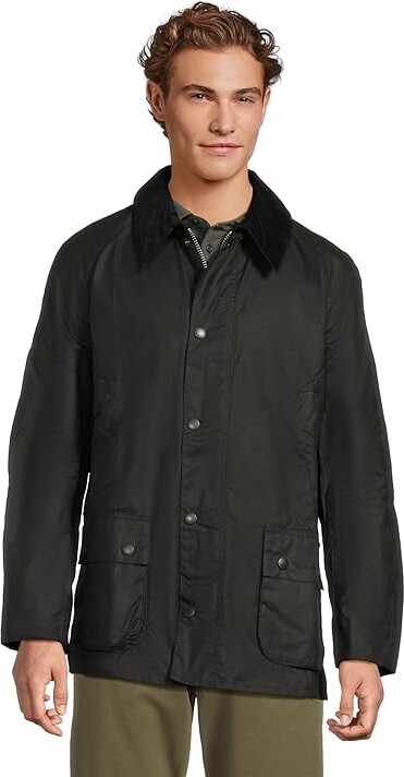 Barbour Barbour Ashby Wax Jacket Men's Clothing Black/Classic 2 : SM, Cotton/Down
