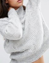 Thumbnail for your product : Diesel High Neck Sweater with Knit Overlay