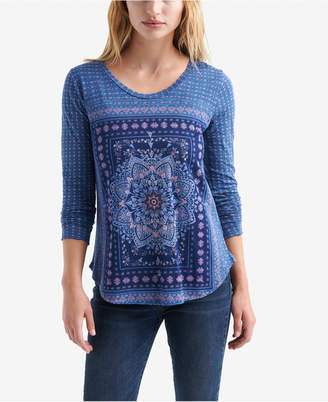 Lucky Brand Graphic Medallion-Print Top