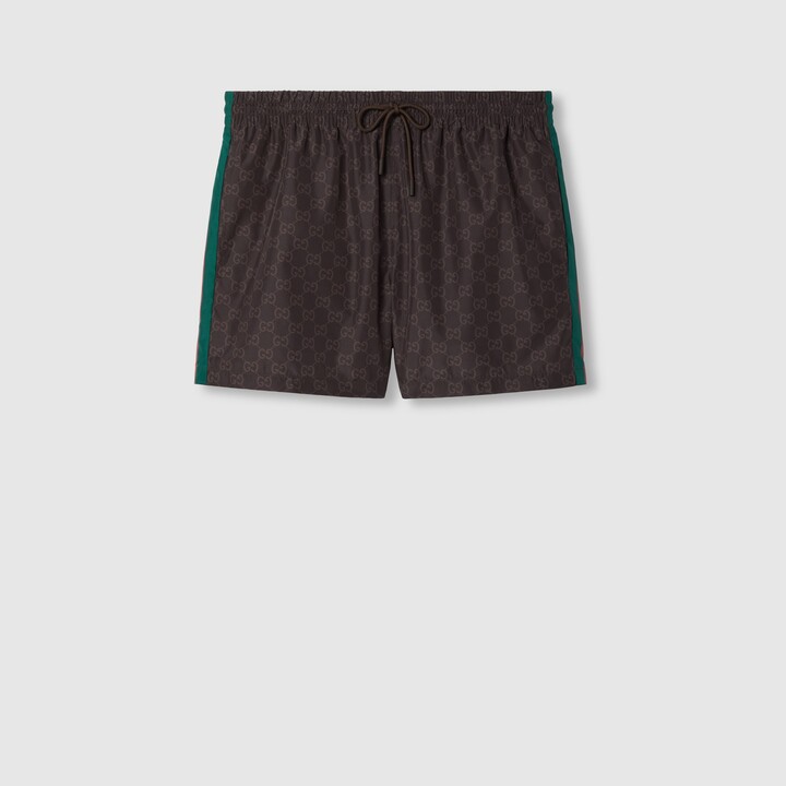 Gucci GG nylon swim short with Web