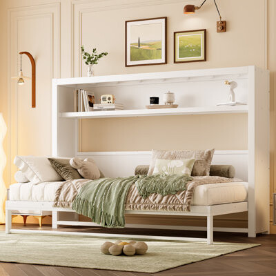 Latitude Run Twin Murphy Bed With Shelf And Foldable Design