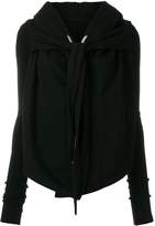 Thumbnail for your product : Rick Owens front knot hooded cardigan