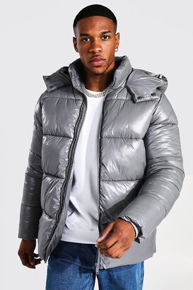 grey puffer jacket men