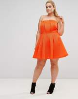 Thumbnail for your product : ASOS Curve Neon Bonded Mesh Fan Front Mini Dress