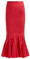 Thumbnail for your product : Rhode Resort Sienna Fishtail Cotton Midi Skirt - Red