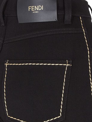 Fendi Contrasting Stitching Flared Jeans