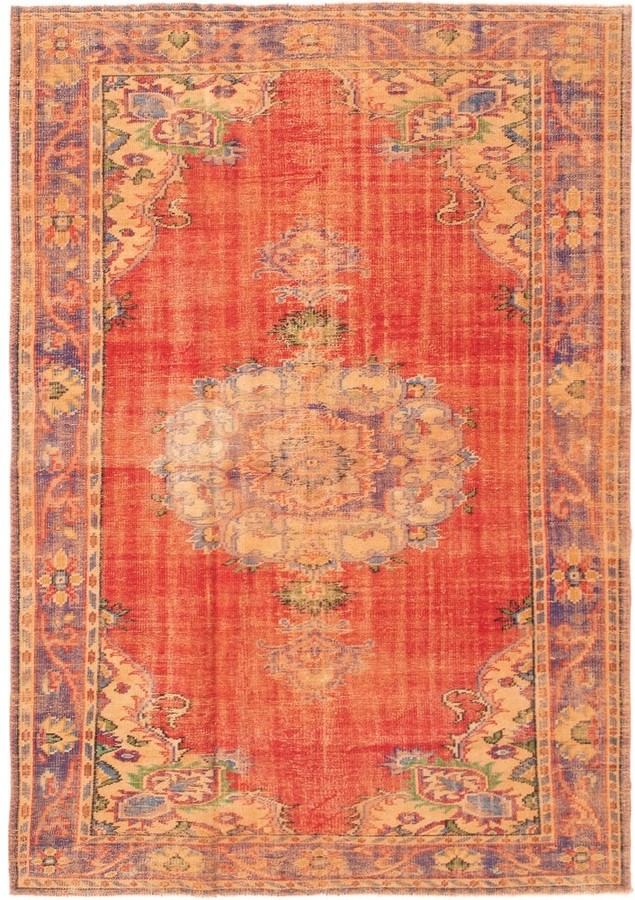 342708 Tajik Caucasian Bordered Ivory Rug 4'0 x 6'0 Hand-Knotted Wool Rug eCarpet Gallery Area Rug for Living Room Bedroom 