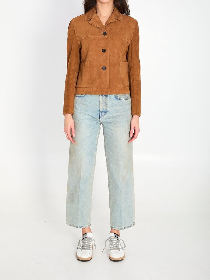 Arma Lotus Cropped Suede Jacket