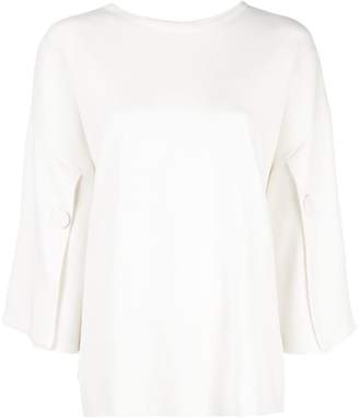 Adam Lippes slit sleeve knitted top