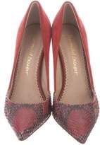 Thumbnail for your product : Jean-Michel Cazabat Embossed Pointed-Toe Pumps