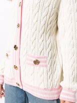 Thumbnail for your product : Balmain Shoulder-Pad Cable Knit Cardigan
