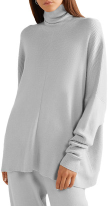 Sally LaPointe Oversized Ribbed Cashmere-blend Turtleneck Sweater