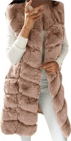 Thumbnail for your product : Qwertu Womens Faux Mink Gilet Vest Sleeveless Waistcoat Parka Long Overcat Peacoat Winter Luxury Coats Jackets Pink