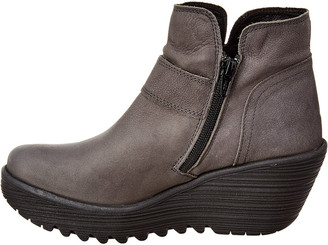 Fly London Yock Leather Wedge Bootie