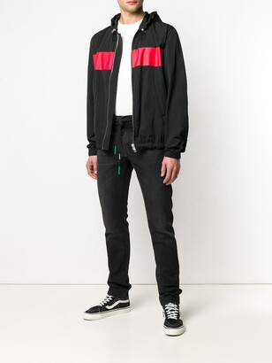 Off-White Front Zip Drawstring Jeans