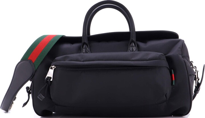 Gucci Convertible Front Pocket Duffle Bag Nylon Medium