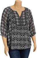 Thumbnail for your product : Old Navy Women's Plus Printed-Chiffon Peasant Tops