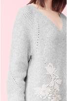 Thumbnail for your product : Rebecca Taylor Lace Applique V-Neck Pullover