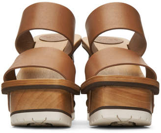 Chloé Tan Wooden Wedge Sandals