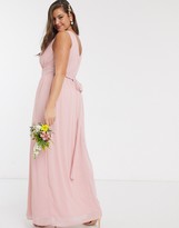 Thumbnail for your product : Maya Tall TFNC Bridesmaid Plus top wrap chiffon dress