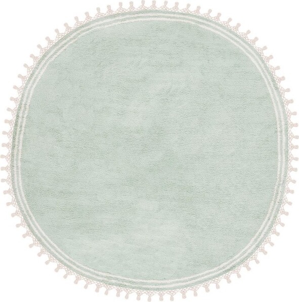 Safavieh EasyCareW/TasselECR201MachineWashableHandWovenIndoorAreaRug-Teal/Ivory-6'Round
