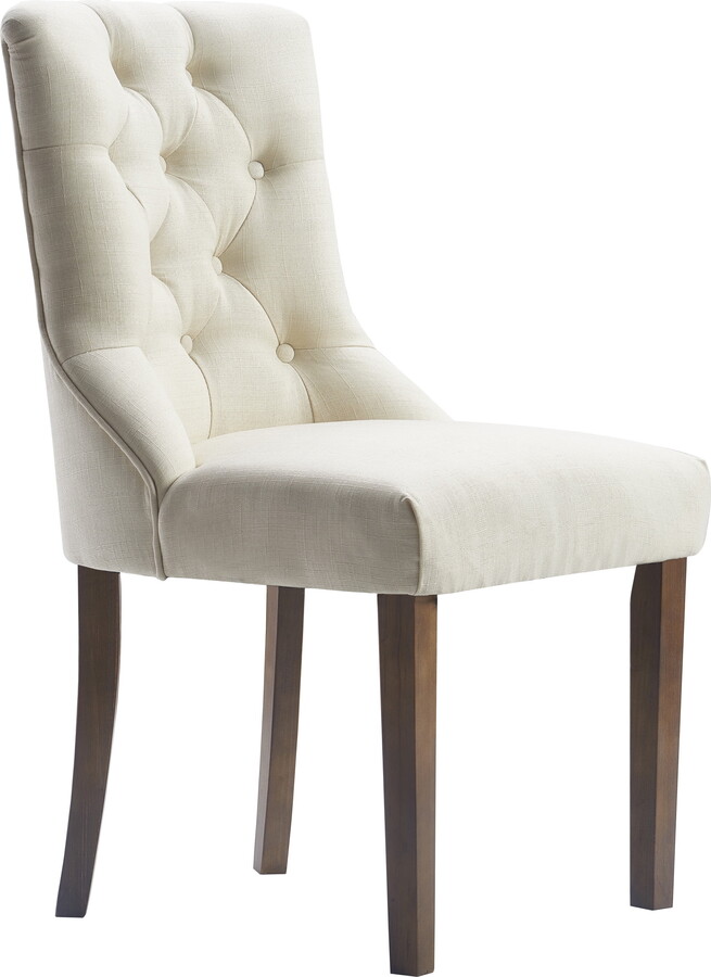 Wayfair Private Label Finch Elmhurst Traditional Tufted Dining Side Chairs, Cream (Set of 2)