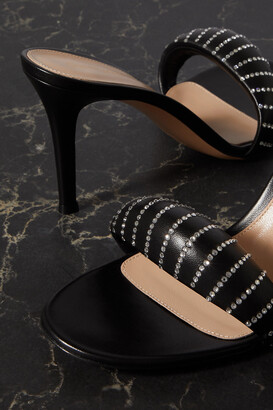Gianvito Rossi Bijoux 90 Embellished Leather Mules - Black