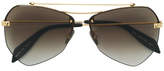 Thumbnail for your product : Alexander McQueen gradient angled aviator sunglasses