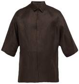 Thumbnail for your product : Haider Ackermann Zigzag Weave Linen Blend Shirt - Mens - Brown