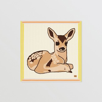 Burberry Deer Motif Wool Cashmere Baby Blanket