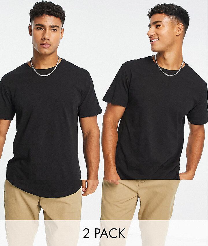 Curved Hem T Shirts Men -longline | ShopStyle