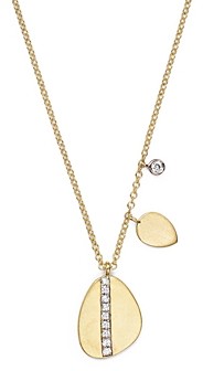 Meira T 14K Yellow Gold Pear Nugget Necklace with Diamonds, 16