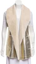 Thumbnail for your product : Neiman Marcus Metallic Faux Fur-Accented Vest