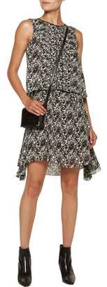 Belstaff Lindsey Asymmetric Layered Printed Chiffon Mini Dress