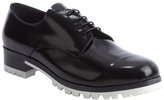 Thumbnail for your product : Miu Miu Black Shined Leather Lace Up Oxfords With Lug Sole