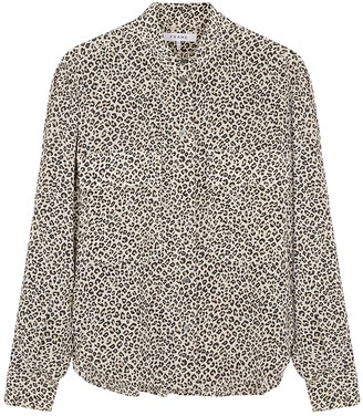 Frame Safari leopard-print silk shirt