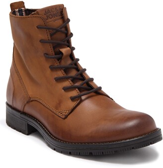 Jack and Jones Orca Leather Lace-Up Boot - ShopStyle