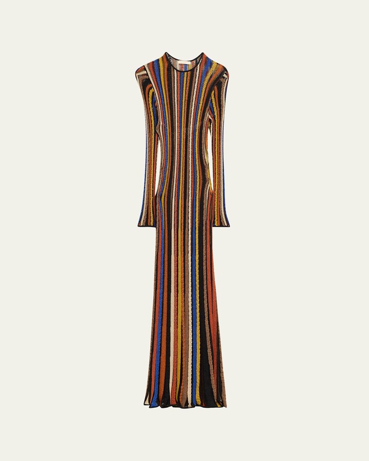 Ulla Johnson Albie Stripe Knit Long-Sleeve Dress