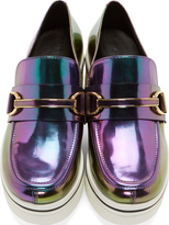 Thumbnail for your product : Stella McCartney Purple & Green Iridescent Binx Loafers