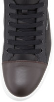 Thumbnail for your product : Ferragamo Stephen Two-Tone Hi-Top Sneaker, Black/Brown