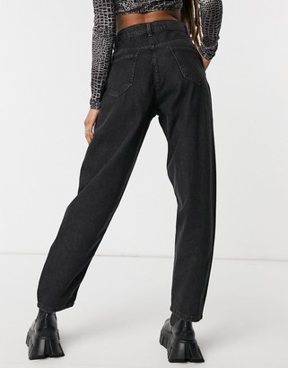 Noisy May Sella balloon leg jeans in washed black