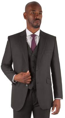 Centaur Big & Tall - Charcoal Birdseye Big And Tall 2 Button Regular Fit Suit Jacket